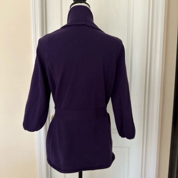 Vtg Alfani Woman’s Purple Cardigan Sweater, Sz M. - Picture 4 of 8